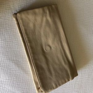 Beige Leather Clutch